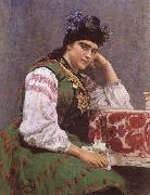 llya Yefimovich Repin Portrait of Sofia Mikhailovna Dragomirova oil